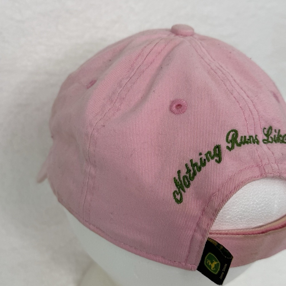 John Deere Strapback Adjustable Hat Cap Pink LogoNothing Runs Like A Deere - Picture 12 of 16